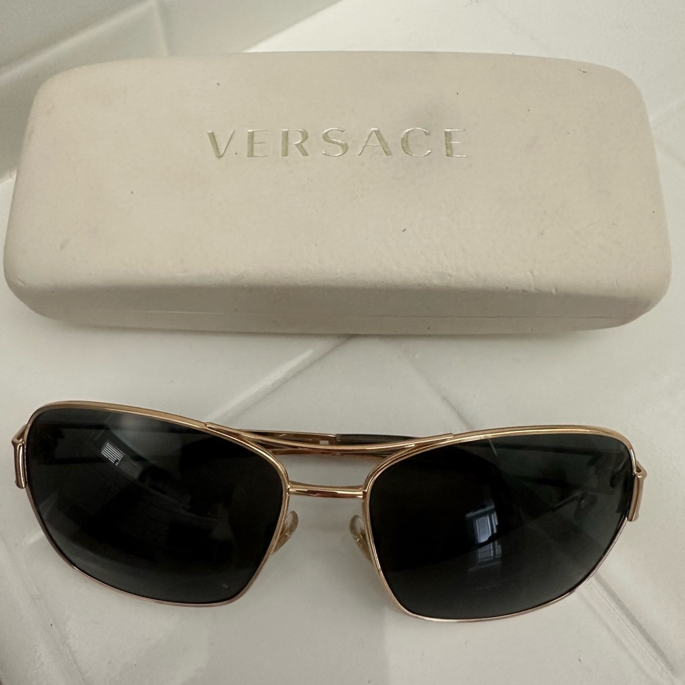 Versace Black and Gold Women's Sunglasses